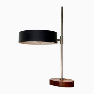 Mid-Century Minimalist Table Lamp with Teak Veneer Base, 1960s
