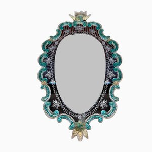 Specchio da parete grande in vetro di Murano, Venezia, anni '50