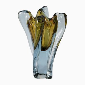 Italienische Handgefertigte Murano Sommerso Glasvase, 1970er