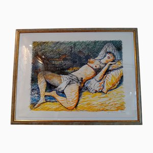 Salvatore Fiume, Modello a Venezia, 1980, Serigrafia