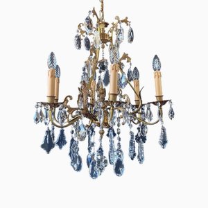 Lustre avec Pendentifs en Cristal, Italie, 1940s