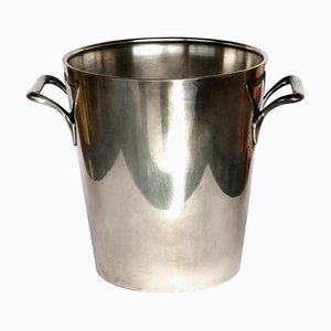 Art Deco Ice Bucket in Silver Metal by Arthur Krupp, 1930
