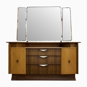 Art Deco Style Burr Walnut Dressing Table, 1950s