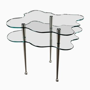 Postmodern Papilio Two Trier Glass Side Table by Alessandro Mendini for Zanotta, 1990s
