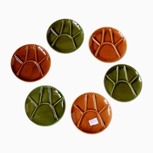 Fondue Plates, France, 1960s, Set of 7