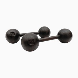 Art Deco Double Ball Dumbbells, 1930s-1940s, Set of 2