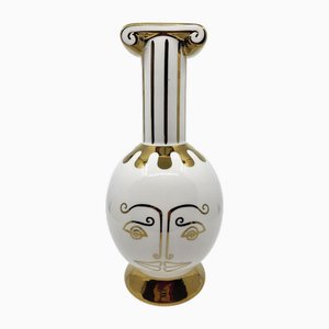 Französische Porzellankaraffe in Weiß & Gold von Vincent Darré für Monoprix