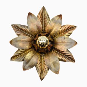 Florentine Gilded Wall or Ceiling Lamp by W. Müller, München, Gerrmany, 1960s