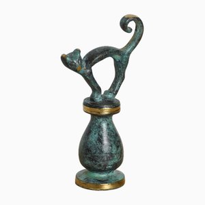 Tire-Bouchon Chat Mid-Century en Laiton par Walter Bosse, Autriche, 1950s