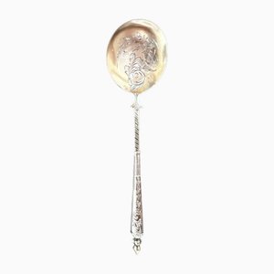 Art Nouveau Ice Cream Spoon in Silver and Vermeil by Alexandre Tortez, France, 1890s