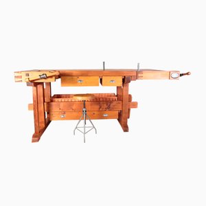 Vintage Carpenters Workbench, Czechoslovakia, 1940s