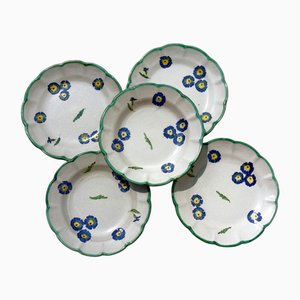 Platos con flores de cerámica de CAS Vietri, Italia, años 60. Juego de 5