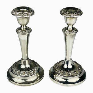 Silver-Plated Candleholders from Ianthe, England, 1950s, Set of 2