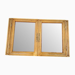 Vitrina de pared de madera con puerta de vidrio, años 80