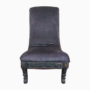 Renaissance Pray God Lounge Chair in Boat Shape, 1850s