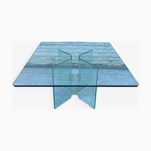 Quadratischer Glas Couchtisch von Peter Gyzchy, 1970