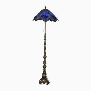 Stehlampe aus Messing & Glas von Unbekannt, 1950er