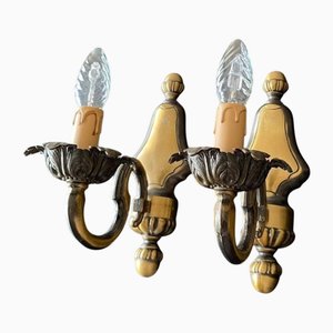 Italienische Wandlampen aus Bronze, 1960er, 2er Set