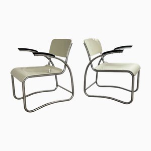 Set of Vintage Dutch Easy Chairs, 1930s
