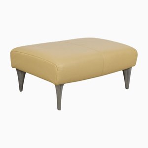 Model 1600 Pouf in Yellow Leather from Rolf Benz