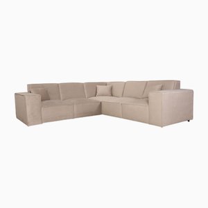 Cremefarbenes Ecksofa aus Samtstoff von Studios Beluga
