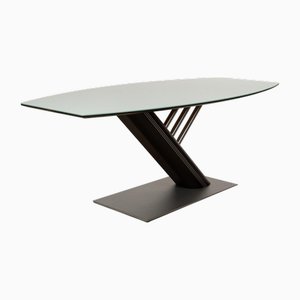 Glass Dining Table in Silver from Musterring