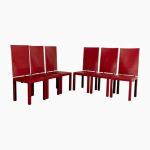 Sedie Arcadia in pelle rossa di Arcalla di B&b Italia / C&b Italia