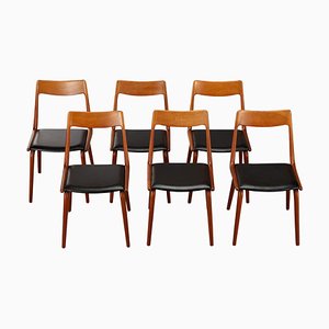 Mid-Century #370 Boomerang Chairs in Teak attributed to E. Christensen for Slagelse, 1962, Set of 6