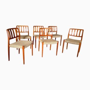 Danish Moller Model 83 Dining Chairs, Set of 6