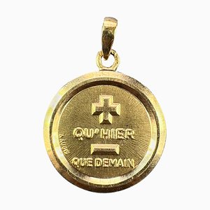 Vintage 18k Yellow Gold Love Charm Pendant, 1960s