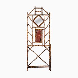 Englische Bambus Spiegel Garderobe, 1870er