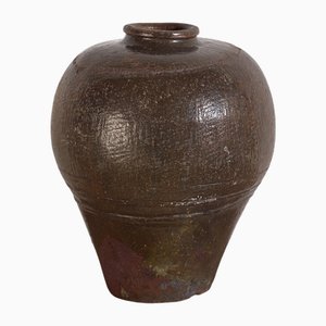 Antike glasierte Wabi-Sabi Vase, 1900er