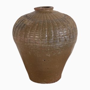 Antike Keramikvase im Wabi-Sabi Stil, 1900er