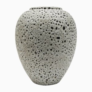 White and Black Studio Ceramic Floor Vase by Wilhelm & Elly Kuch, Germany, 1960s