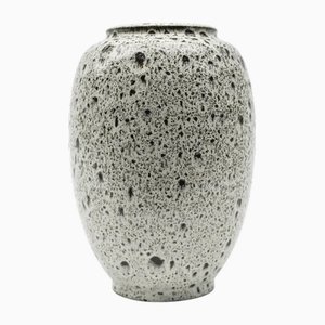 White & Black Studio Ceramic Vase by Wilhelm & Elly Kuch, 1960s, Germany