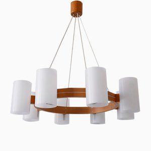 Model 587 Cylinder Chandelier by Uno & Östen Kristiansson for Luxus Vittsjö, 1960s