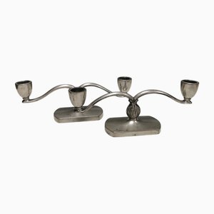 Bougeoirs par Just Andersen, 1930s, Set de 2