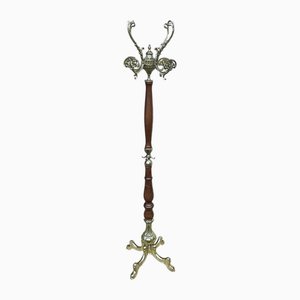 Garderobe aus Messing & Holz, 1950er