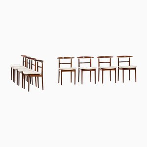 Dining Chairs in Rosewood and Fabric attributed to Helge Sibast & Børge Rammeskov for Sibast, 1962, Set of 8