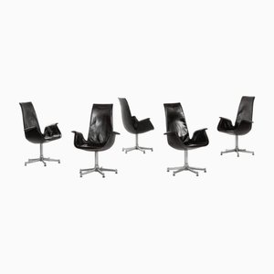 Armchairs in Leather and Steel Frame attributed to Preben Fabricius & Jørgen Kastholm, 1969