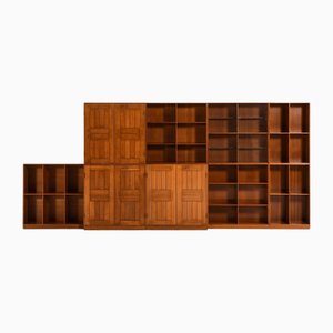 Grand Ensemble de Bibliothèques en Pin d'Oregon, Verre attribué à Mogens Koch, 1933, Set de 9