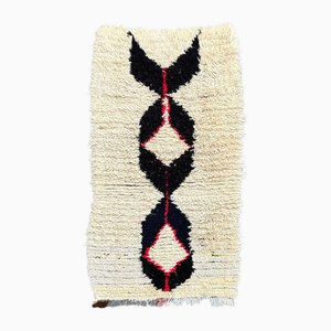 Bold Moroccan Rug with Black and Red Geometric Design, 1990s