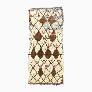 Vintage Moroccan Rug with Brown Diamond Motifs, 1990s