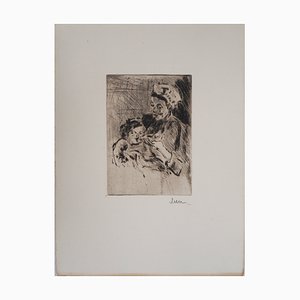 Maximilien Luce, The Nurse and the Newborn, 1890, Original Etching