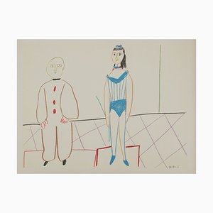 Pablo Picasso, Der Clown und sein Assistent, Lithographie