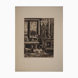 Marcel Gromaire, Landhaus, Die Küche, Originalgravur
