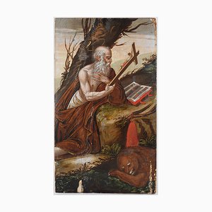 Artista de la escuela veneciana, San Jerónimo, 1620, óleo sobre tabla