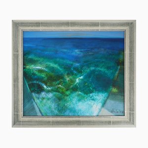 Camille Hilaire, Mediterranean, Bright Sea in a Small Cove, Oil on Canvas