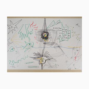 Raymond Moretti and Jean Cocteau, Symbiosis Between Fish and Aquarius, Original Lithograph