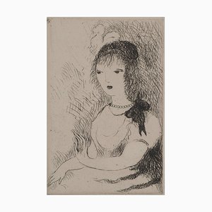Marie Laurencin, Young Girl with a Ribbon, Original Engraving